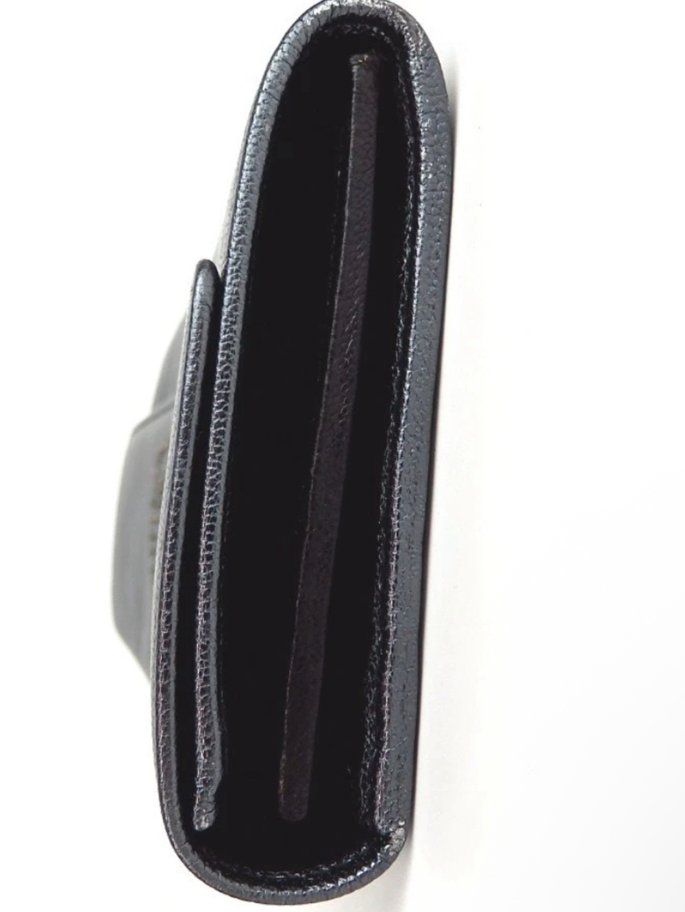 Salvatore Ferragamo Gunmetal Leather Studded WALLET EUC - Picture 5 of 11